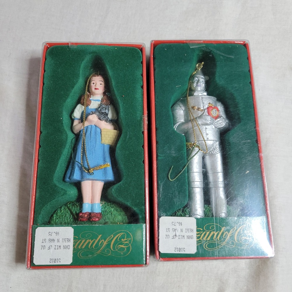 Vintage 1998 Kurt Adler Wizard of Oz Ornaments Dorothy Tin Man Set W6995 Boxed